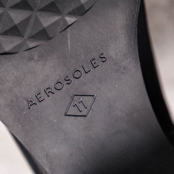 Aerosoles Mylo Black Leather Wedge Ankle Boots Womens Size 11rac - Picture 7 of 16